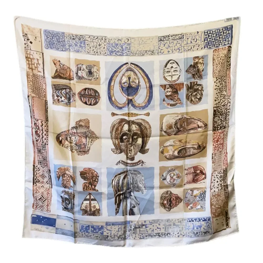 Hermes 100% Silk Scarf Carre Persona by Loic Dubigeon 90cm Square Rare - Picture 8 of 16